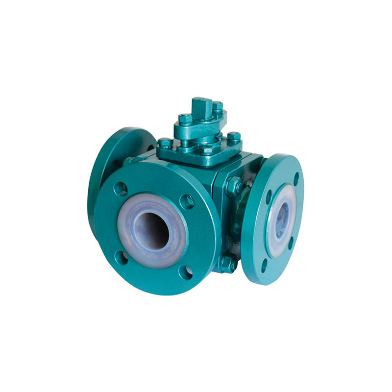 Fluorine Lined Three Way Ball Valve